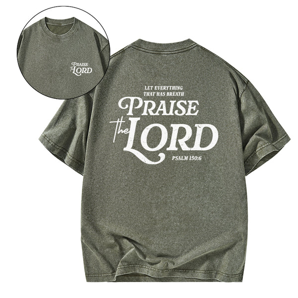 Praise The Lord Christian Washed T-Shirt