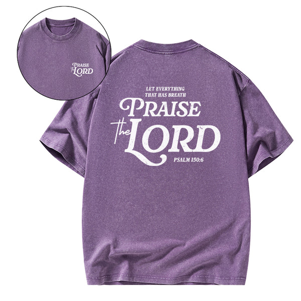 Praise The Lord Christian Washed T-Shirt