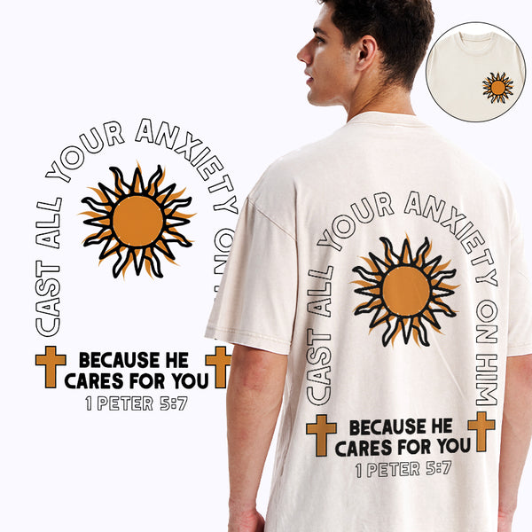 Cast All Your Anxiety On Him Christian Washed T-Shirt