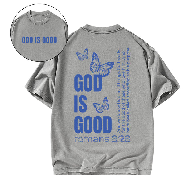 GC-WTS1031 God Is Good Christian Washed T-Shirt
