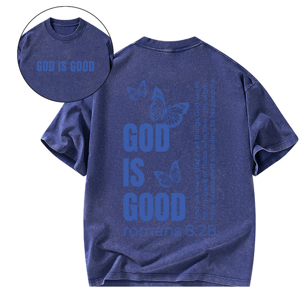 GC-WTS1031 God Is Good Christian Washed T-Shirt