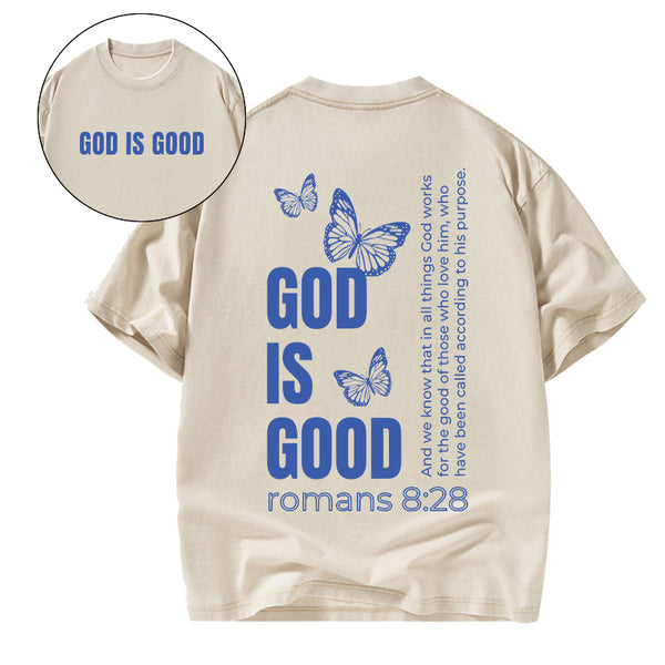 GC-WTS1031 God Is Good Christian Washed T-Shirt