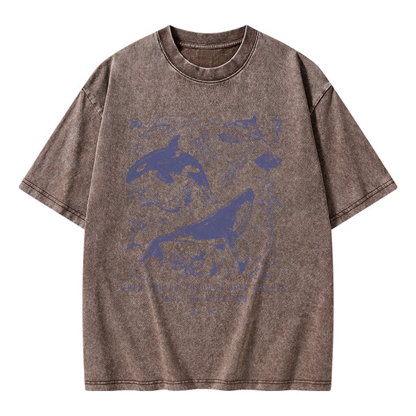 When You Go Through Deep Waters Christian Washed T-Shirt