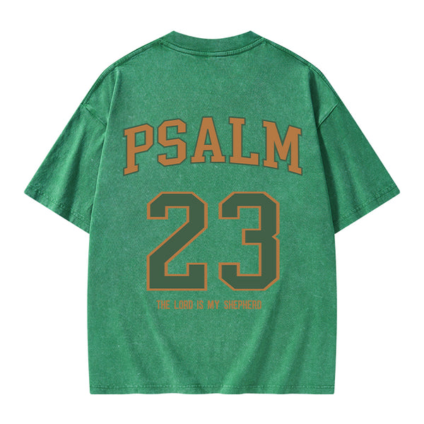 GC-WTS1225 Psalm 23 Christian Washed T-Shirt