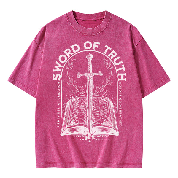 Sword Of Truth Christian Washed T-Shirt