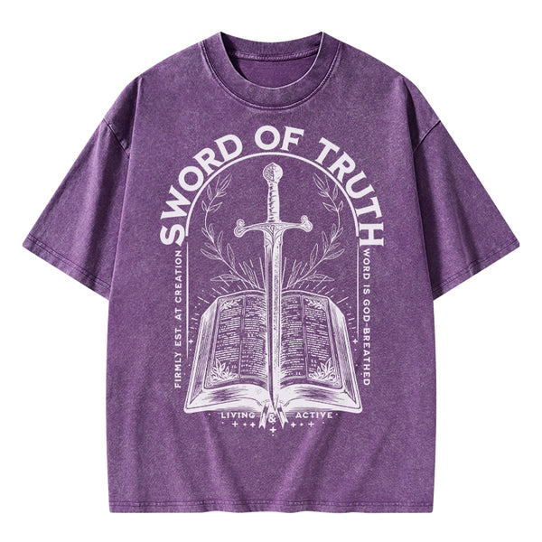 Sword Of Truth Christian Washed T-Shirt