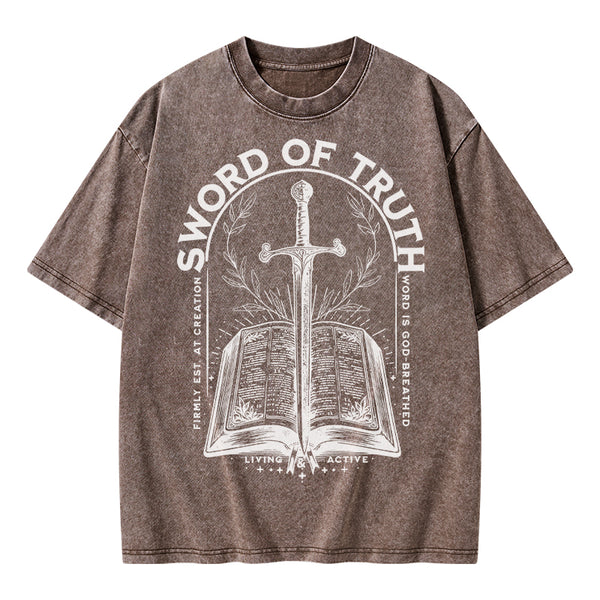 Sword Of Truth Christian Washed T-Shirt