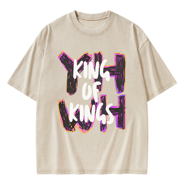 GC-WTS1252 King Of Kings Christian Washed T-Shirt