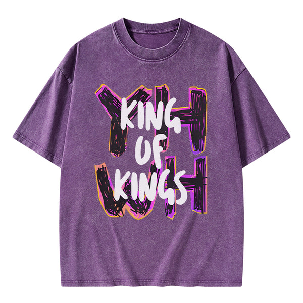 GC-WTS1252 King Of Kings Christian Washed T-Shirt