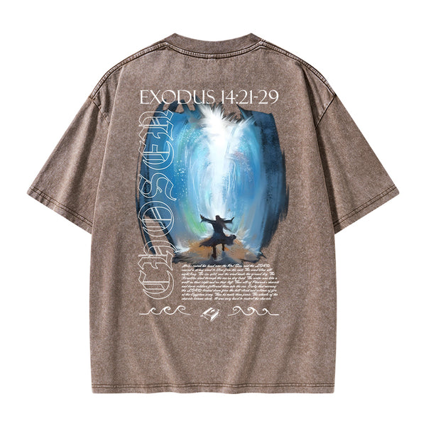 Moses Parting Sea Washed T-Shirt
