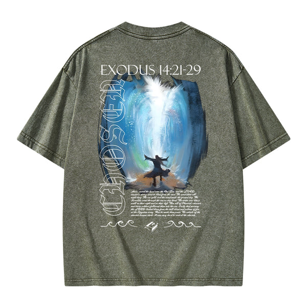 Moses Parting Sea Washed T-Shirt
