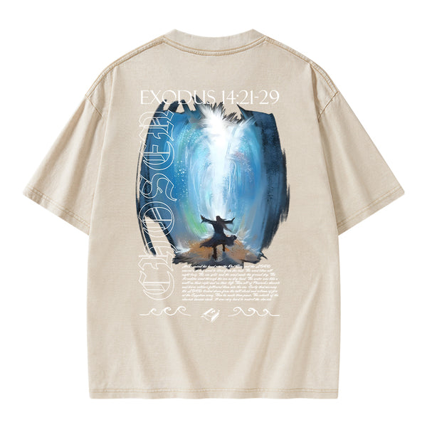 Moses Parting Sea Washed T-Shirt