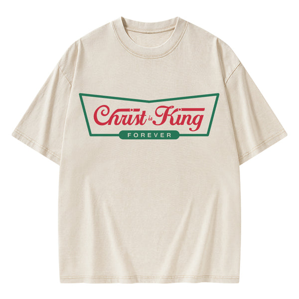 GC-WTS1296 Christ Is King Christian Washed T-Shirt