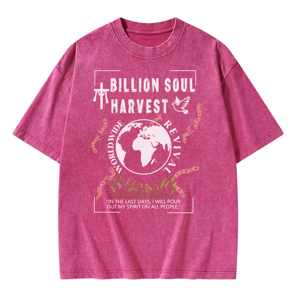 Billion Soul Harvest Christian Washed T-Shirt