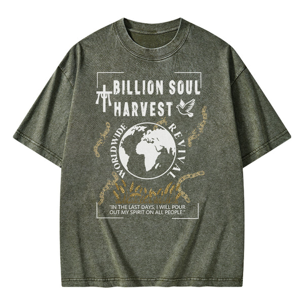 Billion Soul Harvest Christian Washed T-Shirt