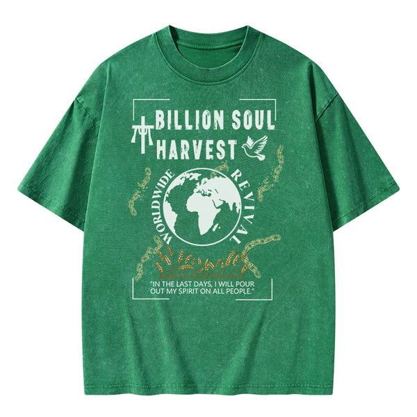 Billion Soul Harvest Christian Washed T-Shirt