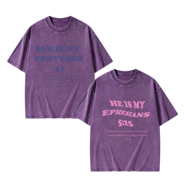 GC-WTS1308 Husbands Love Your Wives Christian Washed T-Shirt