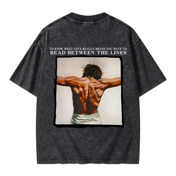 GC-WTS1440 To Know What Love Really Means You Have To Read Between The Lines Chrsitian Washed T-Shirt
