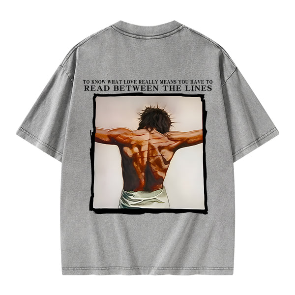 GC-WTS1440 To Know What Love Really Means You Have To Read Between The Lines Chrsitian Washed T-Shirt