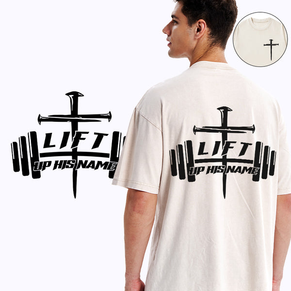 Lift Up His Name Christian Washed T-Shirt