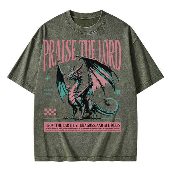 Praise The Lord Christian Washed T-Shirt
