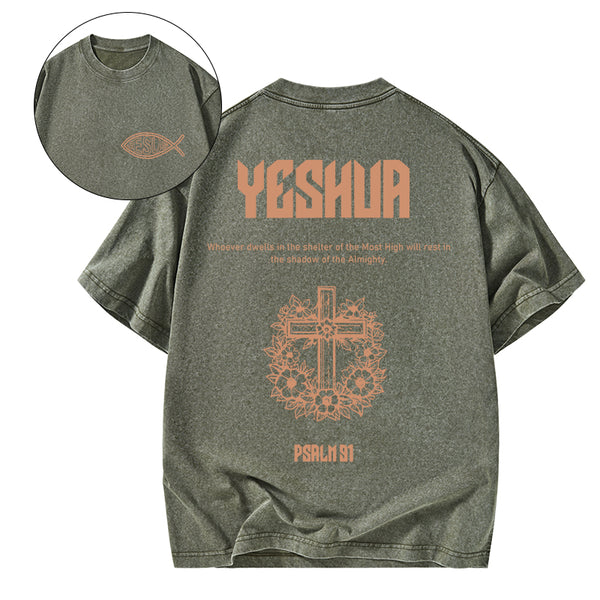 Yeshua The Almighty Chrsitian Washed T-Shirt