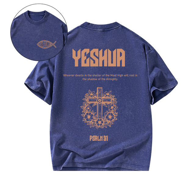 Yeshua The Almighty Chrsitian Washed T-Shirt