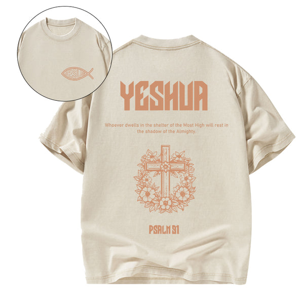 Yeshua The Almighty Chrsitian Washed T-Shirt