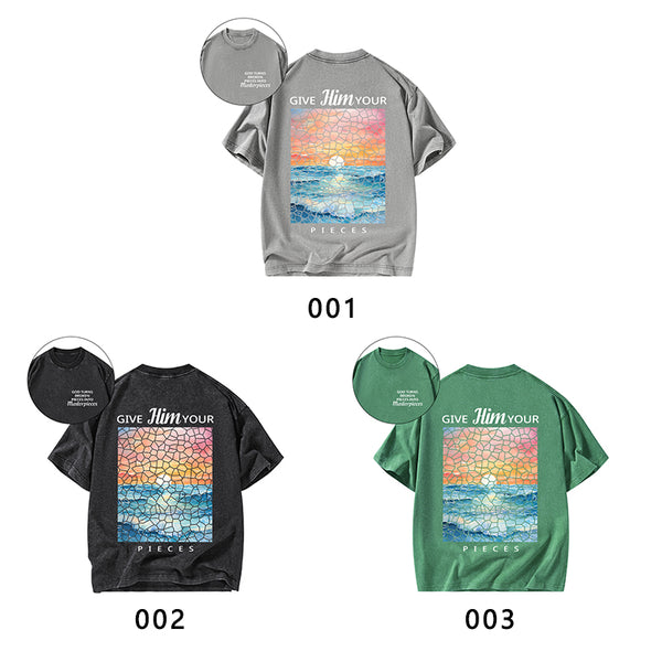 Turns Broken Pieces Into Masterpieces Christian Washed T-Shirt
