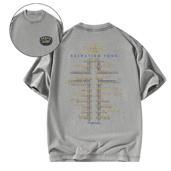 Jesus Salvation Tour Chrsitian Washed T-Shirt