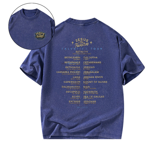 Jesus Salvation Tour Chrsitian Washed T-Shirt