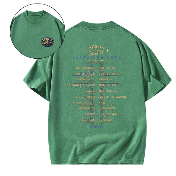 Jesus Salvation Tour Chrsitian Washed T-Shirt