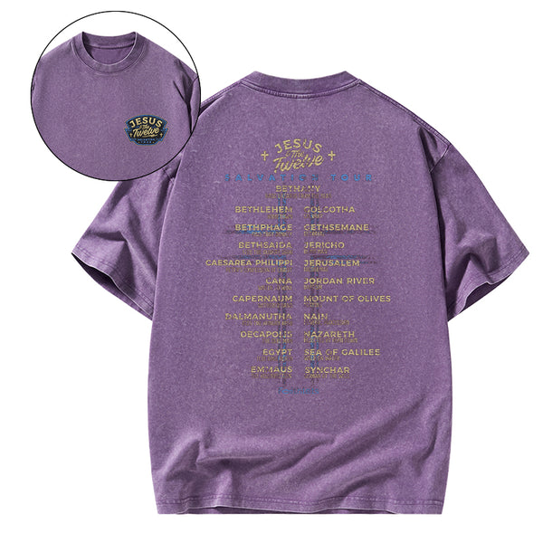 Jesus Salvation Tour Chrsitian Washed T-Shirt