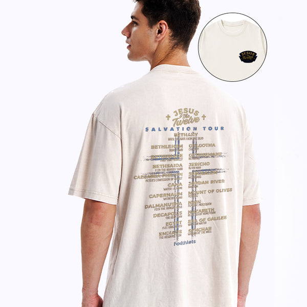 Jesus Salvation Tour Chrsitian Washed T-Shirt