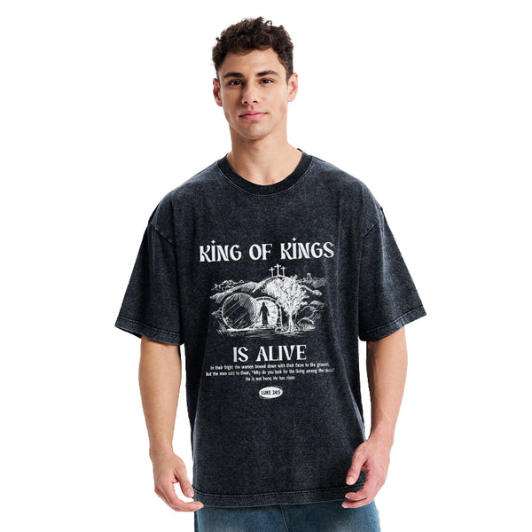 King Of Kings Is Alive Christian Washed T-Shirt