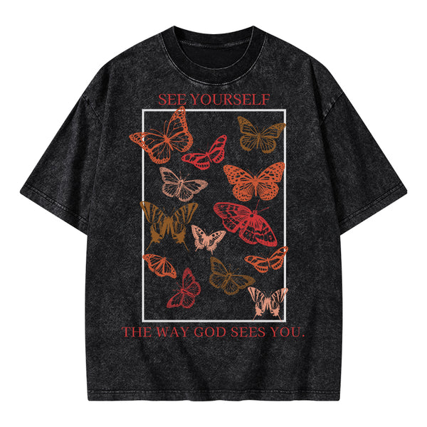 See Yourself The Way God Sees You Christian Washed T-Shirt