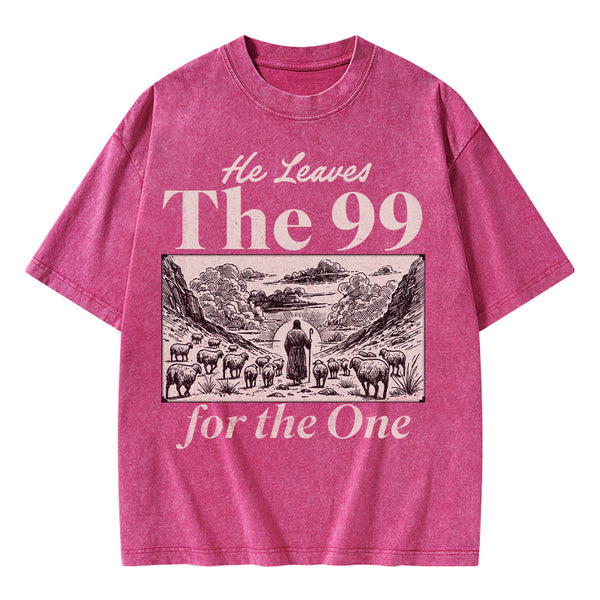 He Leave The 99 Christian Washed T-Shirt