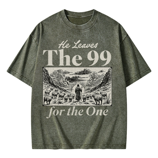 He Leave The 99 Christian Washed T-Shirt