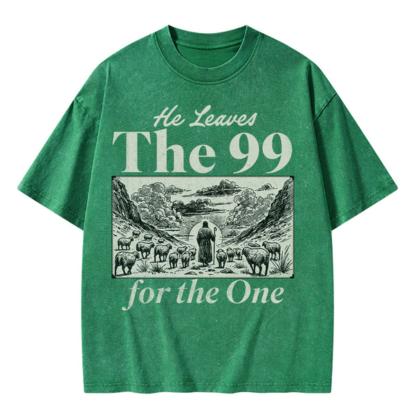 He Leave The 99 Christian Washed T-Shirt