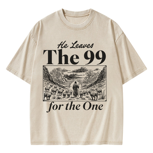 He Leave The 99 Christian Washed T-Shirt