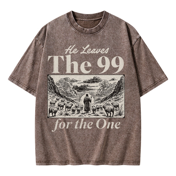 He Leave The 99 Christian Washed T-Shirt