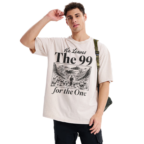 He Leave The 99 Christian Washed T-Shirt