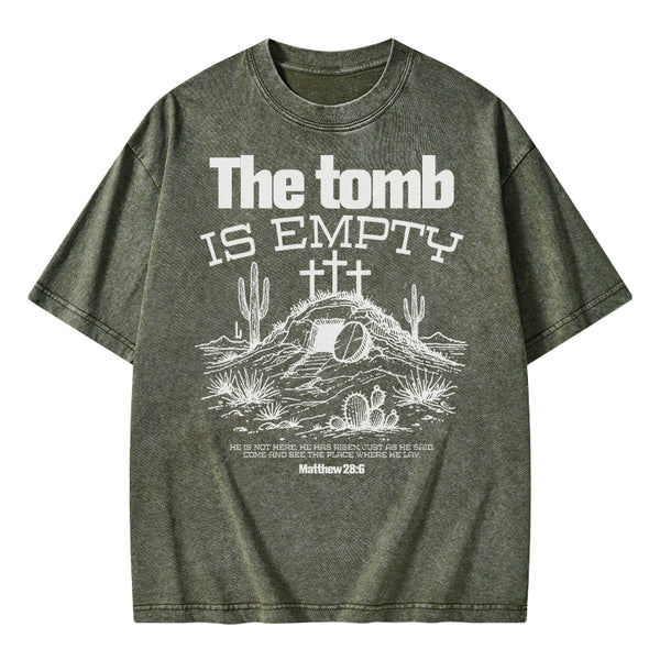 The Tomb Is Empty Christian Washed T-Shirt