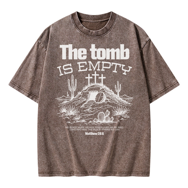 The Tomb Is Empty Christian Washed T-Shirt