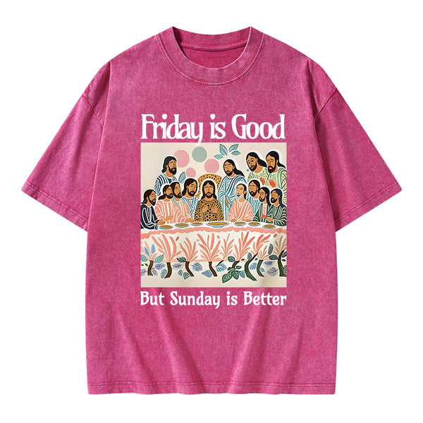 Friday Is Good Christian Washed T-Shirt