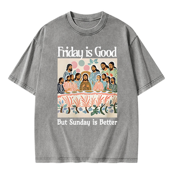 Friday Is Good Christian Washed T-Shirt