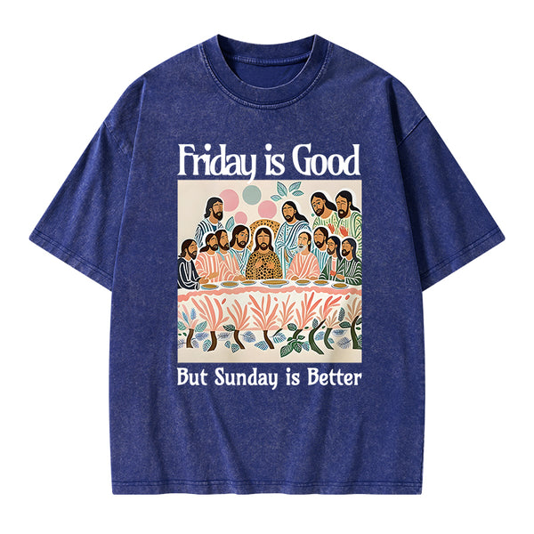 Friday Is Good Christian Washed T-Shirt