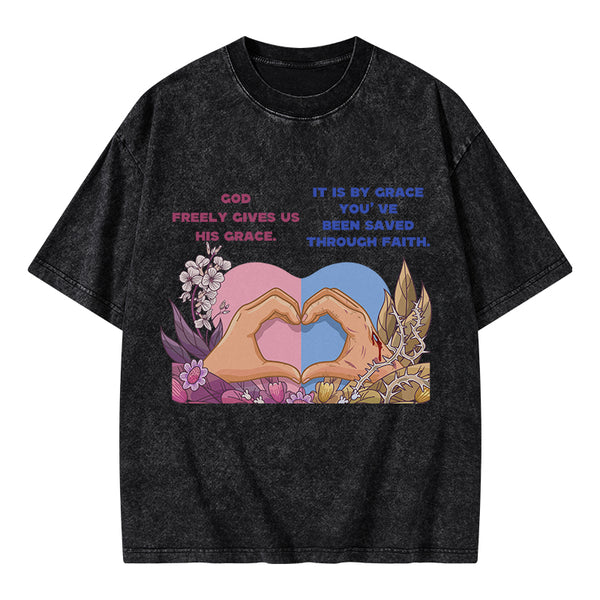 God's Grace Christian Washed T-Shirt