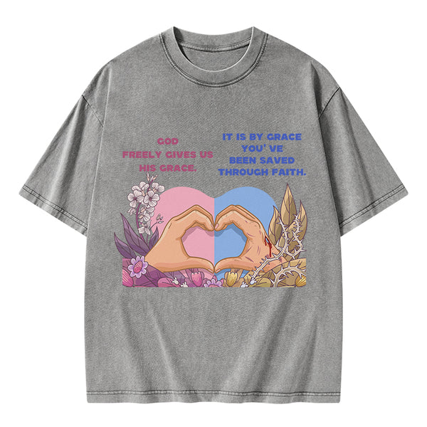God's Grace Christian Washed T-Shirt
