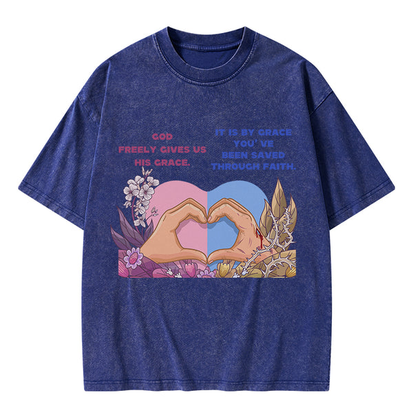 God's Grace Christian Washed T-Shirt